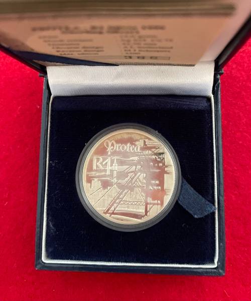 R1 Silver Proof `Mining` Protea 1999