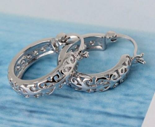 925 Silver Cubic Zirconia Hoop Earrings