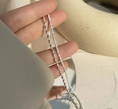 925 Silver Double Layer Beads Bracelet