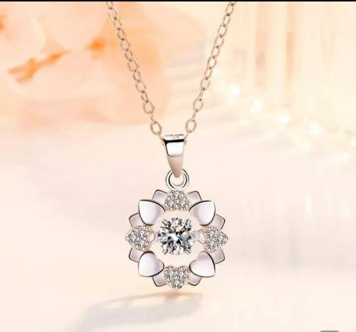 925 Silver Heart Flower Necklace