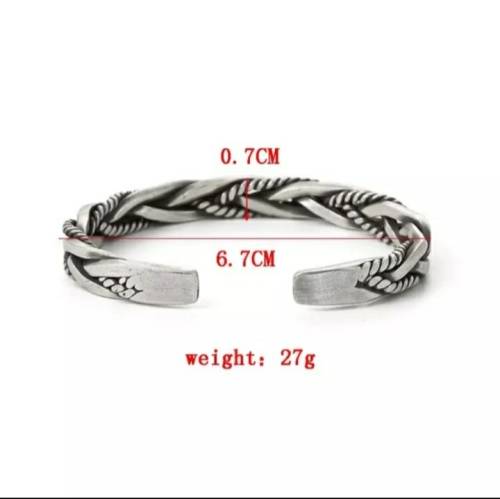 925 Silver Twisted Woven Open Cuff Bangle