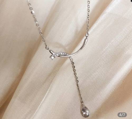 925 Silver Water DropTassel Necklace