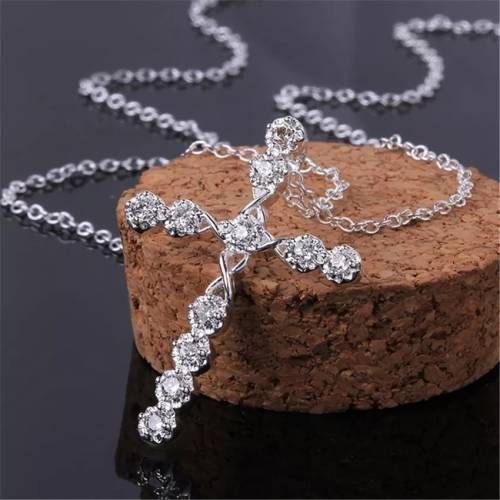 SPECIAL - 925 Silver CZ Cross Necklace