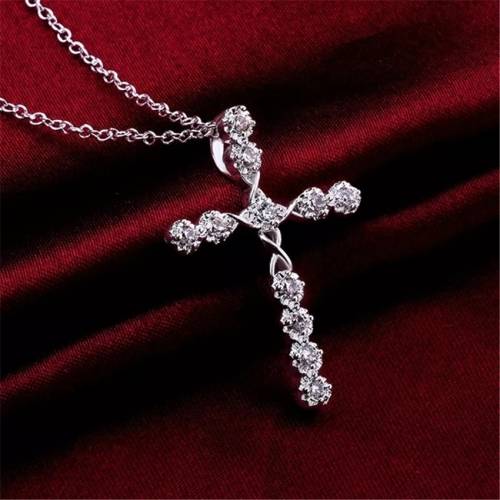 SPECIAL - 925 Silver CZ Cross Necklace