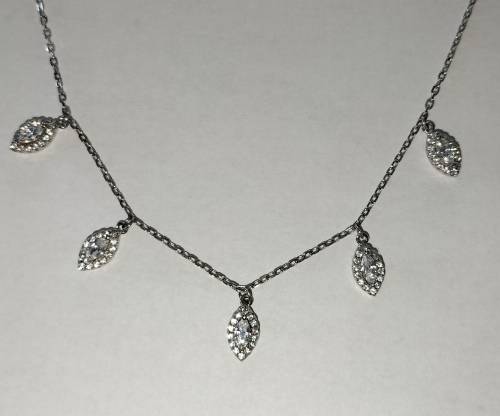 925 Silver Tear Drop CZ Choker