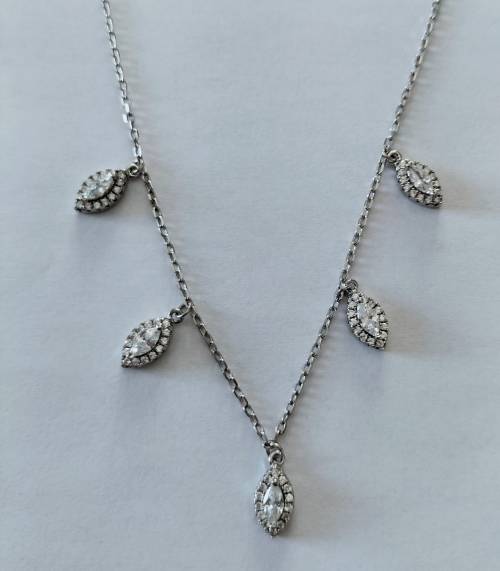 925 Silver Tear Drop CZ Choker