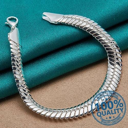 925 Silver 10 mm Snake Chain Bracelet