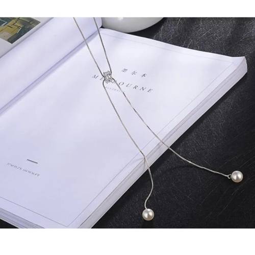 SPECIAL - 925 Silver Long Pearl Tassel Necklace