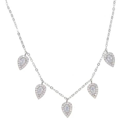 925 Silver Tear Drop CZ Choker