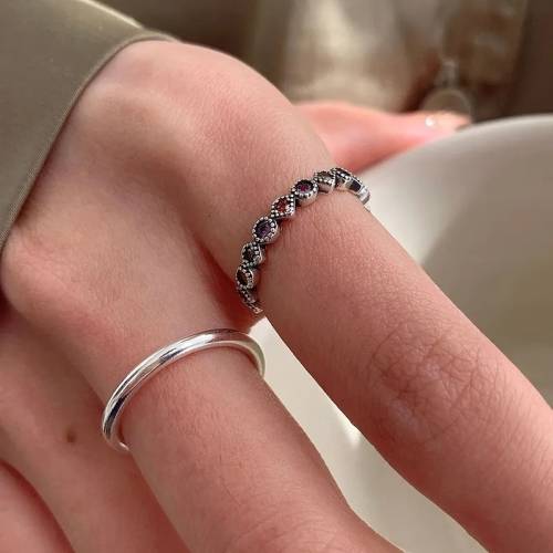 925 Silver Multicolour Resizable Ring