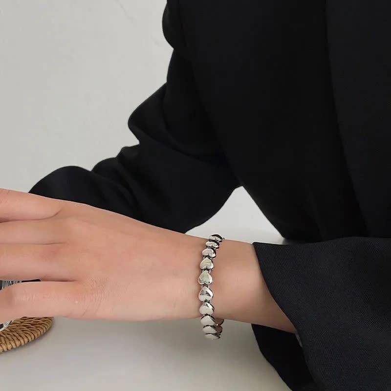 925 Silver Interlinked Hearts Bracelet