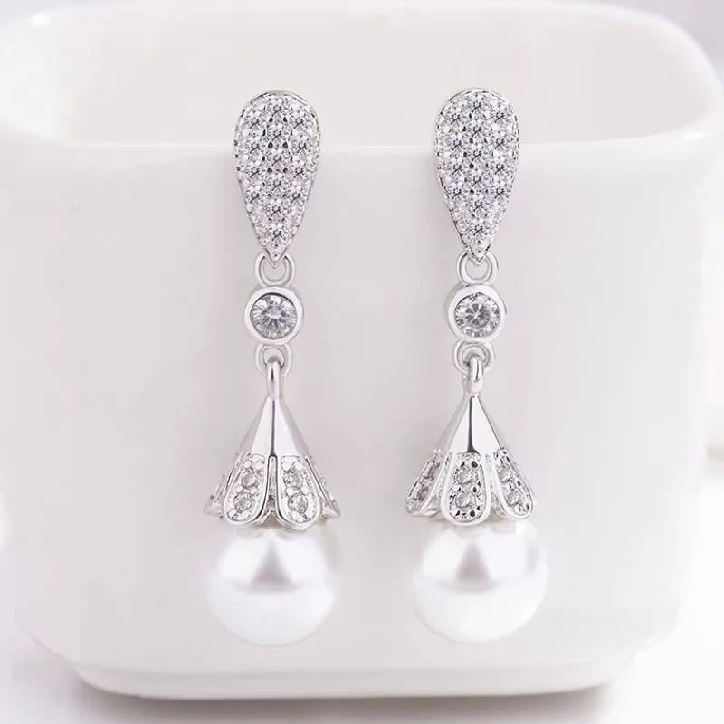 925 Silver Hanging Pearl Earrings