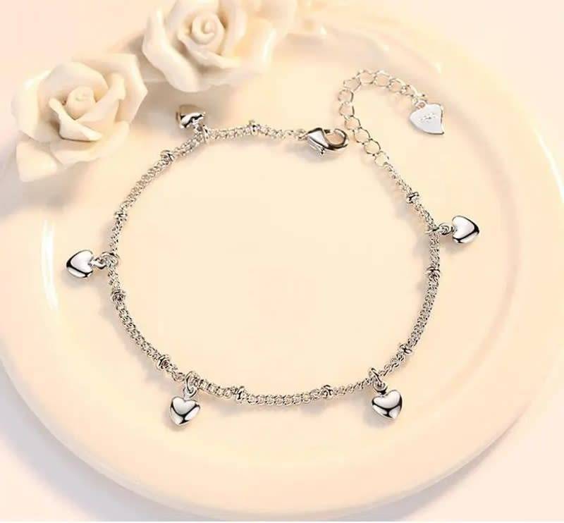 925 Silver Little Hearts Charm Bracelet