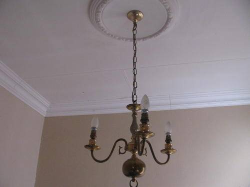 3-Arm Brass Chandelier