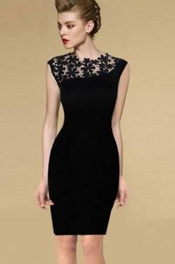 Black Crochet Cocktail Dress