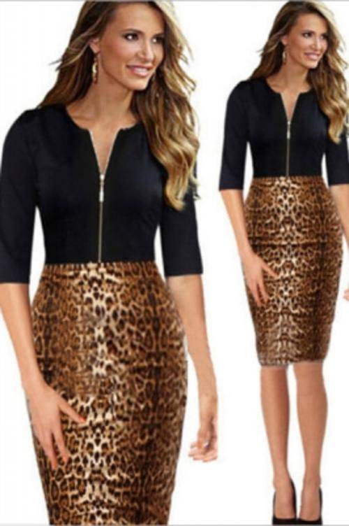 Three Quarter Sleeve Midi Dress
