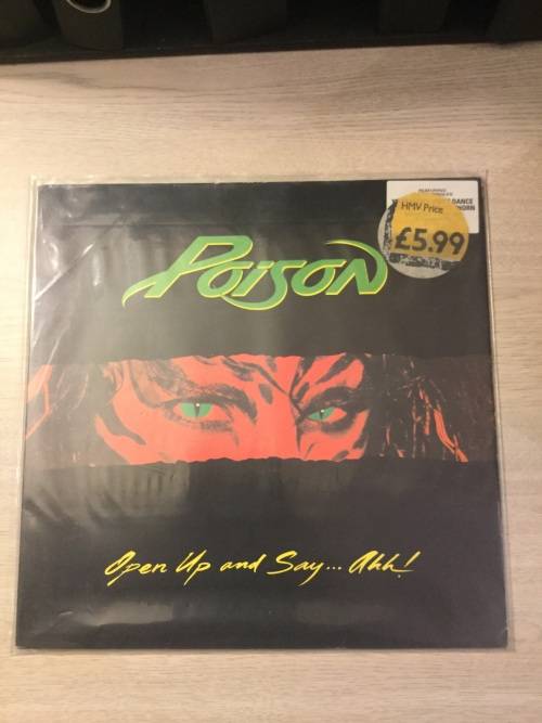 Poison- Open Up and Say...ahh! vinyl ( EX / EX )