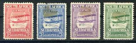 "UNION OF SA - 1925, FIRST AIRMAIL, SET OF 4 MINT* (WITH FAULTS), SACC 25 - 28"