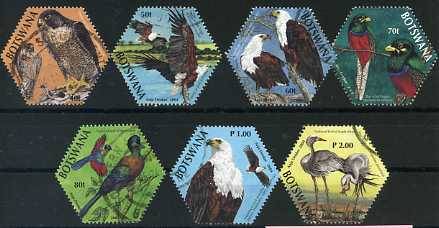 "BOTSWANA 2004 JOINT ISSUE BIRDS, SET OF 7 USED"
