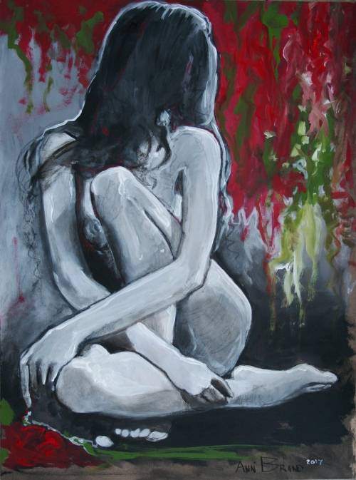 MUST SEE! **Original Annie Brand (1970-) "Vuur en Vlam - Rooi Kannas" 400 x 300 x 6mm