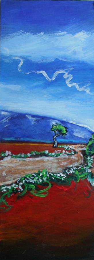 Beautiful**!!! Original Annie Brand (1970-) "Bolandse Huisie -Tritych" 300 x 110 x 6mm x 3 Piece