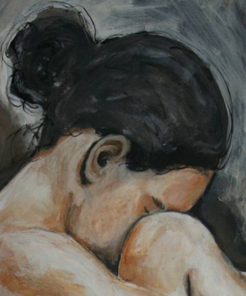 Beautiful**!!! Original Annie Brand (1970-) "Figure Study - Ballerina 2" 515 x 300 x 6mm