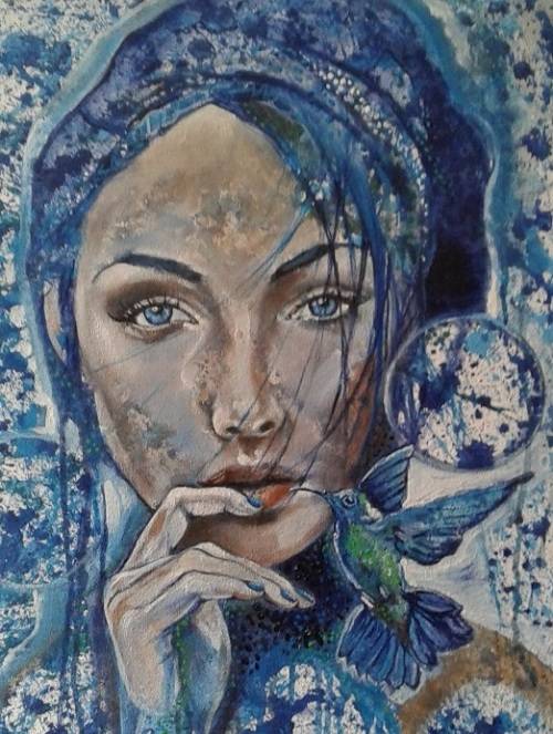 Title :Orginal Artwork by Stella Pelser "Infinity" Acrylic on Canvas - Size 70cm x 53cm