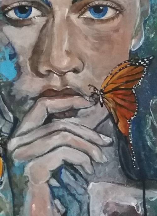 Title :Orginal Artwork by Stella Pelser "Spirit a Flight" Acrylic on Canvas - Size 800mm x 600mm