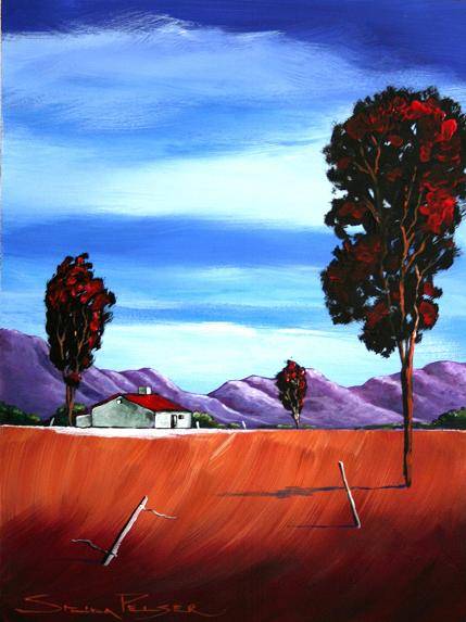 Original painting by Stella Pelser - "Boland Farmhouse 01" - 400 x 300