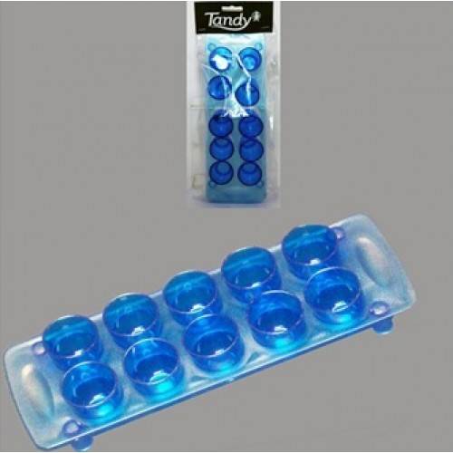 10 Blue Shot Glasses with Tray
