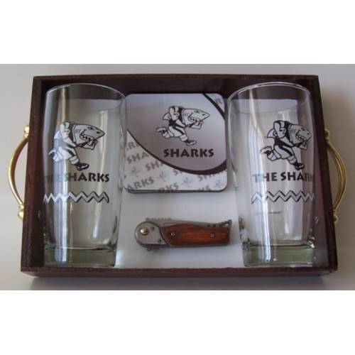 The Sharks Gift Set (Glasses, Coasters, Pocket Knife)