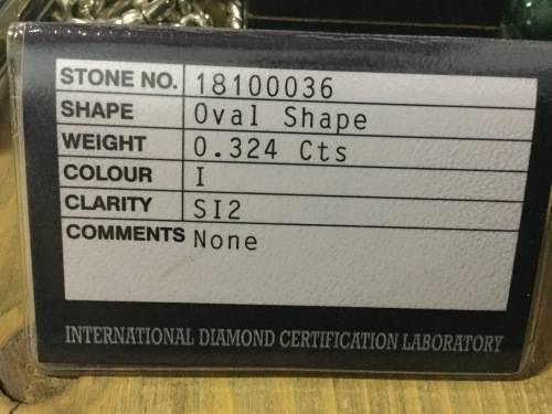 Solid 9 ct Rosegold Certified Oval Diamond Top Colour 0.32ct OVAL Color I Si2 Valued R29.700