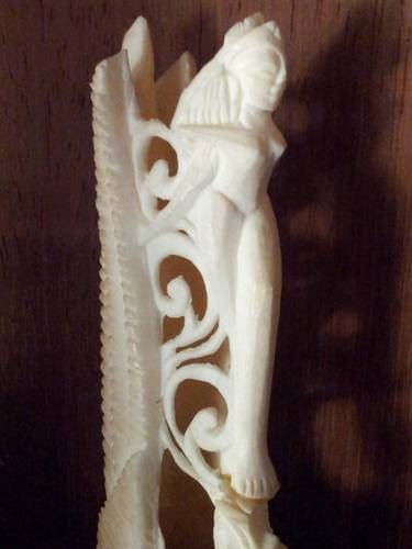 IVORY HANDCARVED MANIFICIENT PIECE CLEOPATRA STYLE 15CM
