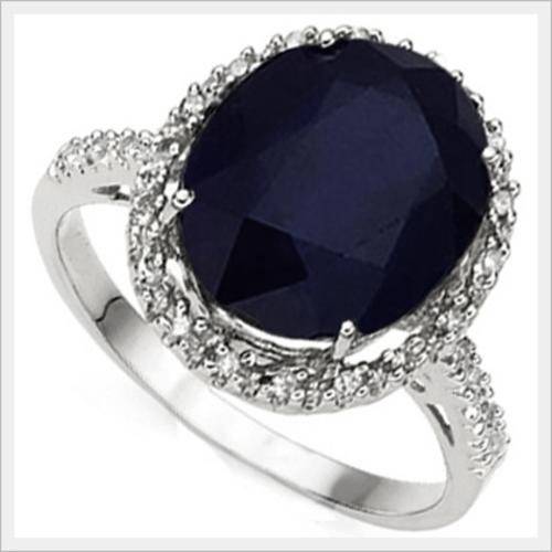 10 Carat Solid Whitegold Diamond and Sapphire Magnificient Ring