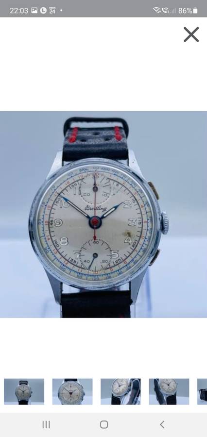 Breitling Chrono Vintage 34mm Large Dial ladies Perfectly Working Just Serviced