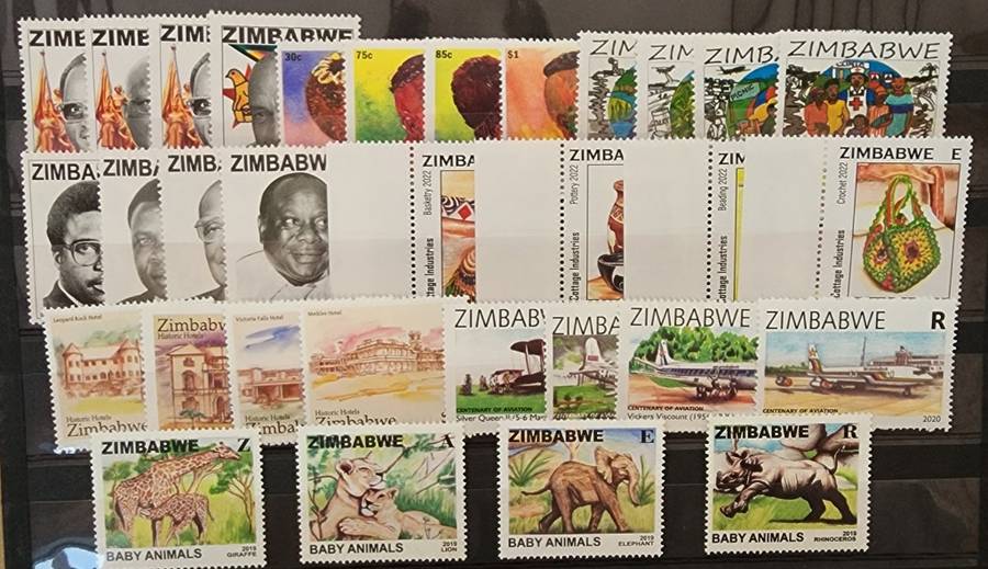 Zimbabwe mixed items on stock card