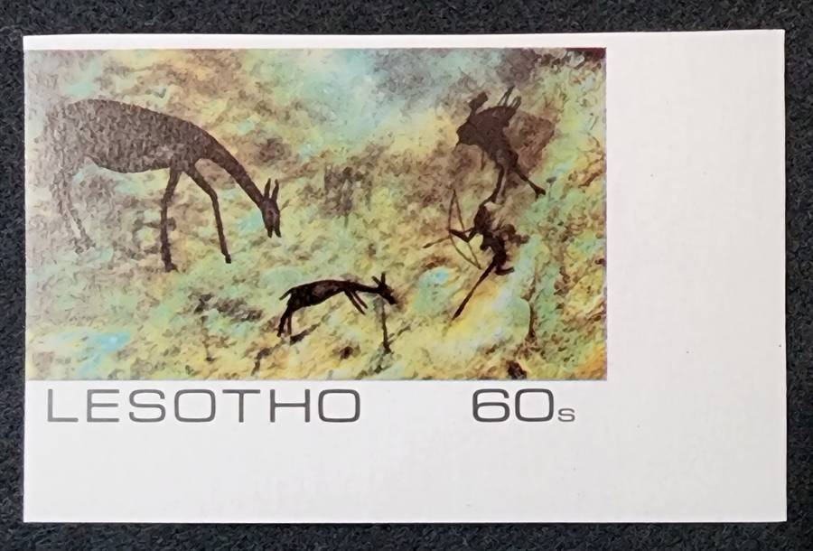 Lesotho 60s imperforated rock painting