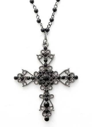 Long Fashion Personality Cross Pendant Chain Necklace