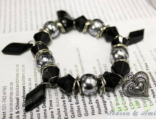 Fashion black beads stretch bracelets