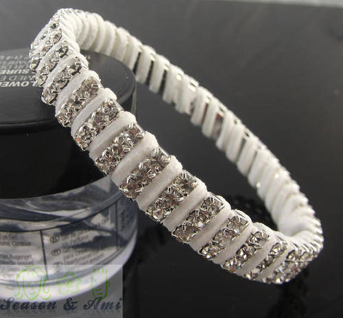 NEW fashion  white rhinestone rope wrap bangle