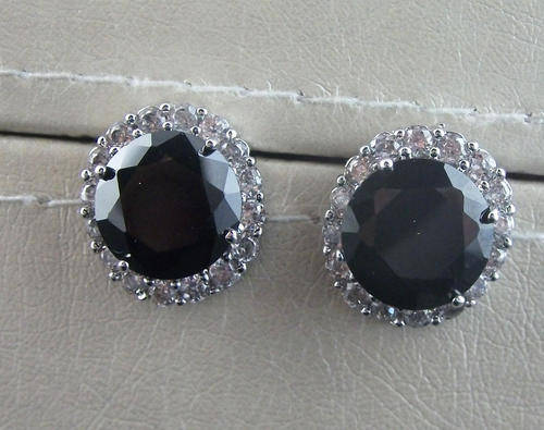 fashion black zircon stud earrings