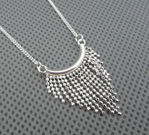 fashion 925 sterling silver tassels nacklace