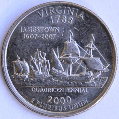 2000 USA QUARTER VIRGINIA 1788 HAVE A LOOK!! YOU DON'T SEE THESE EVERY DAY!!