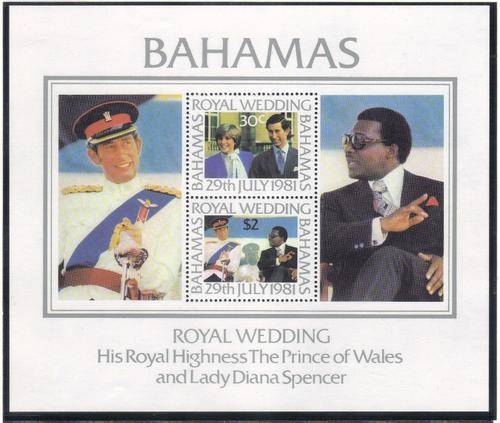 GB - 1981 - Royal Wedding Charles & Diana - Bahamas - Souvenir Sheet containing set of 2 values