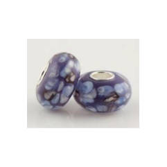 PRETTY PURPLE MURANO GLASS 925 STERLING SILVER CHARM BEAD NOT PLATED
