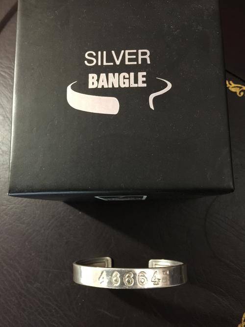 Nelson Mandela 46664 SILVER Bangle - highly collectable limited edition