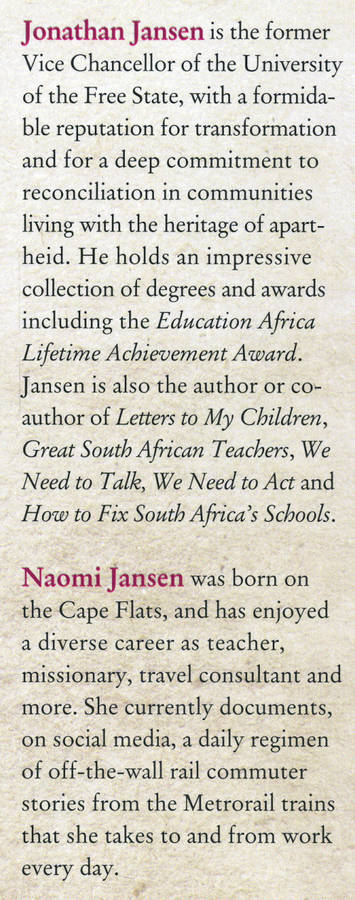 [B:2:S:CC]-Song for Sarah. Lessons from my mother. - Jonathan Jansen and Naomi Jansen