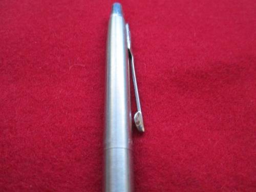 PARKER STAINLESS STEEL PEN & ORIGINAL BLUE REFILL STILL WRITING.