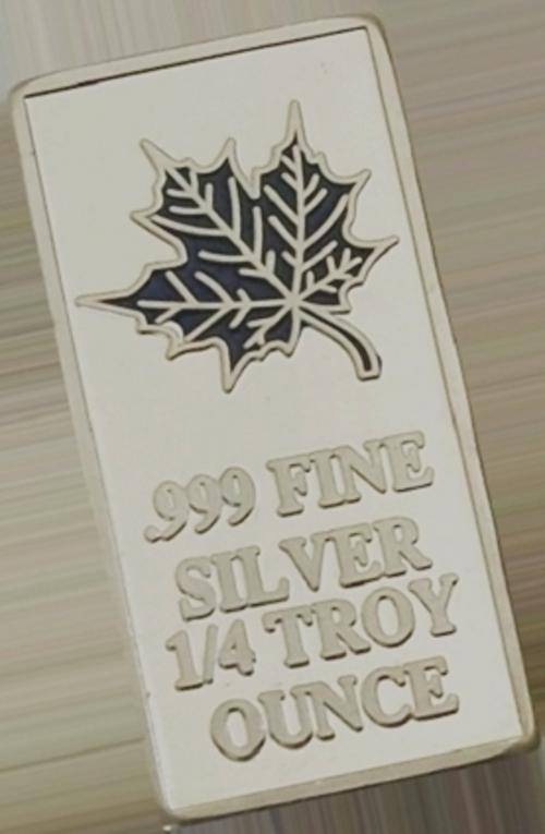 NEW!!! 1/4 Troy Oz Silver Maple Bar (Blue Enamel)