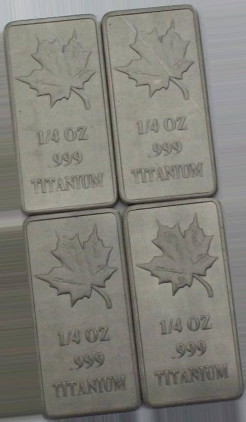 NEW!!! 4 BARS  x 1/4 oz Titanium Maple Leaf